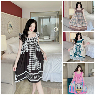 Váy 2 dây dáng dài đầm ngủ mặc nhà dễ thương chất lụa mango phom 45-55kg LANUTA