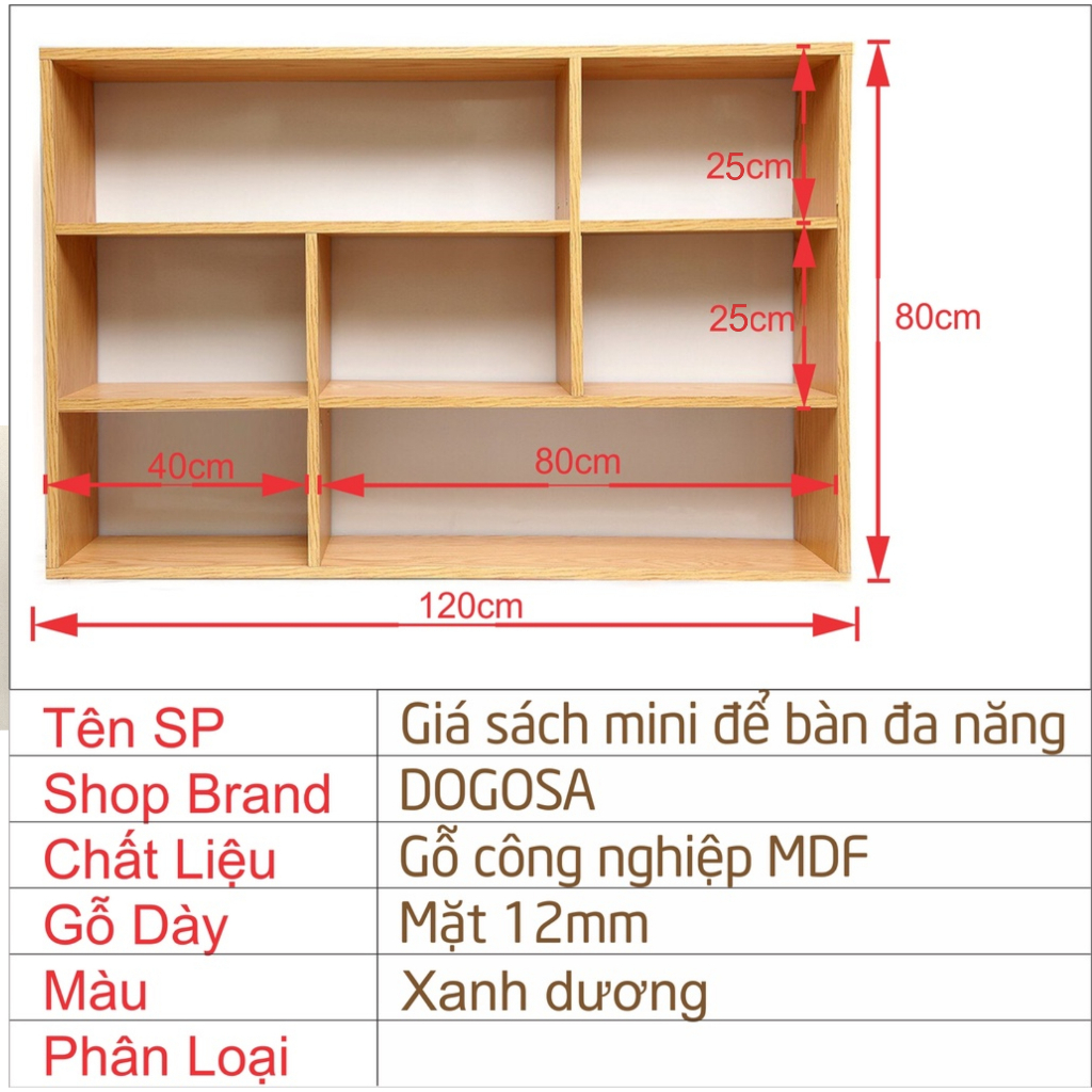 Kệ Trang Trí Treo Tường 80x120x17cm giá sách gỗ đa năng nhiều ngăn mẫu