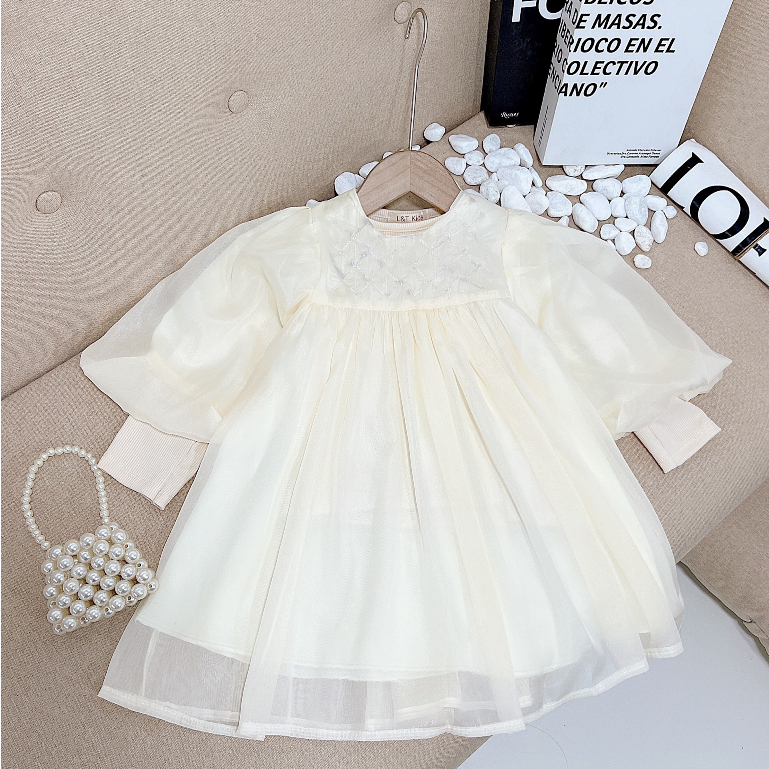 Váy công chúa cho bé gái xinh xắn 10-25kg Váy thu đông cho bé gái Đầm bé gái dài tay Hadukids