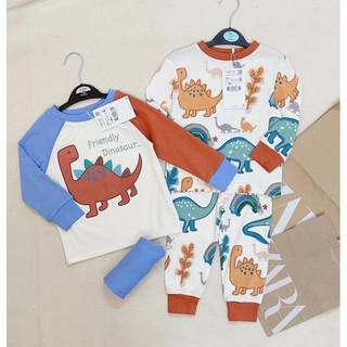 Set 2 bộ dài khủng long cotton 4 chiều cho bé