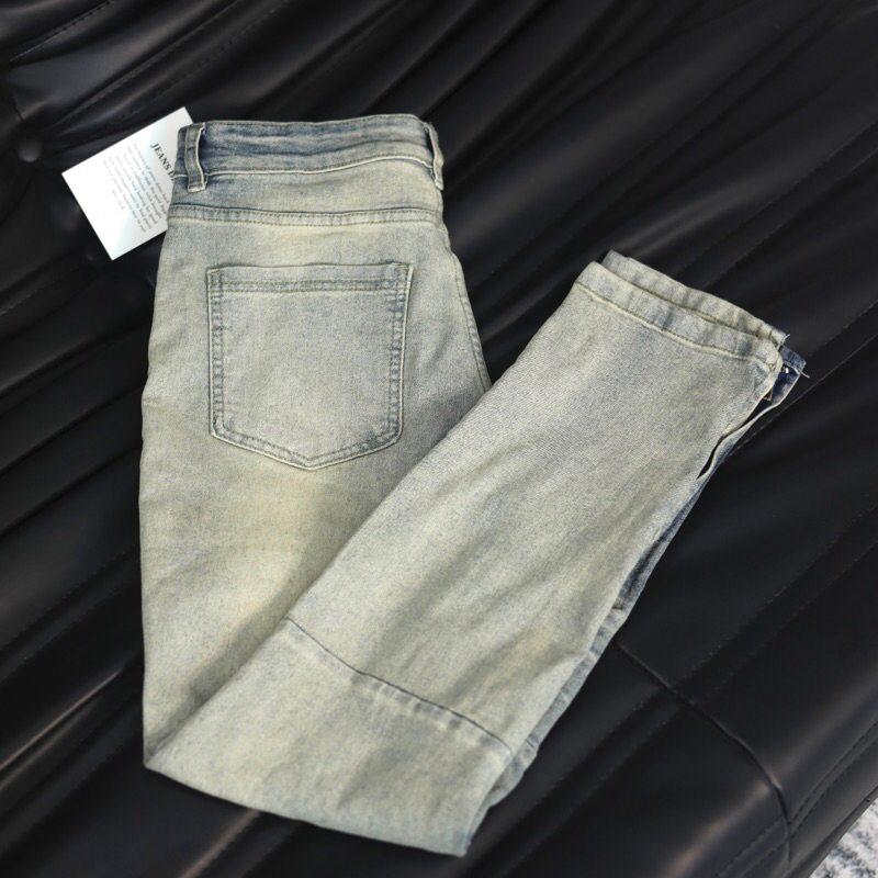 Quần jean nam streetwear sk004,màu vàng vintage,phom slimfit