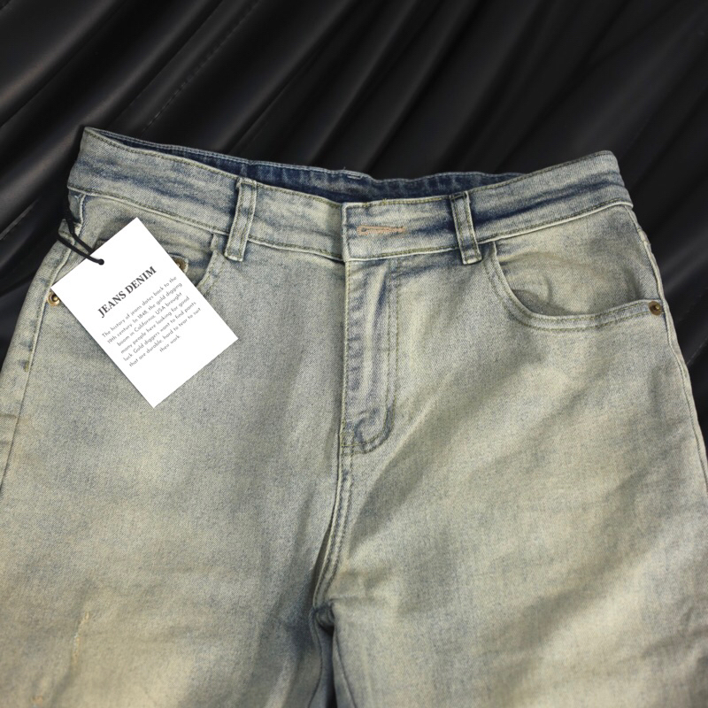 Quần jean nam streetwear sk004,màu vàng vintage,phom slimfit