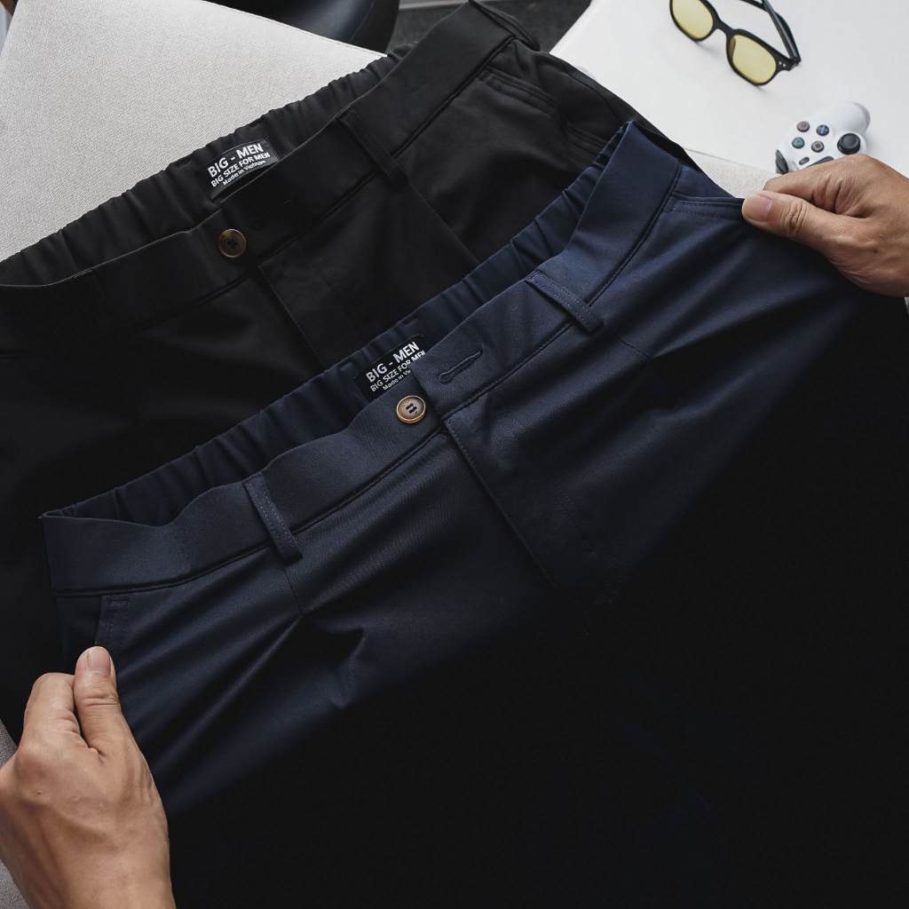 Big size - Quần tây nam big size form baggy lưng thun co giãn bigmen <130kg