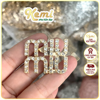 Tag cài áo sơ mi M.I.U M.I.U đính đá sáng bling bling lấp lánh