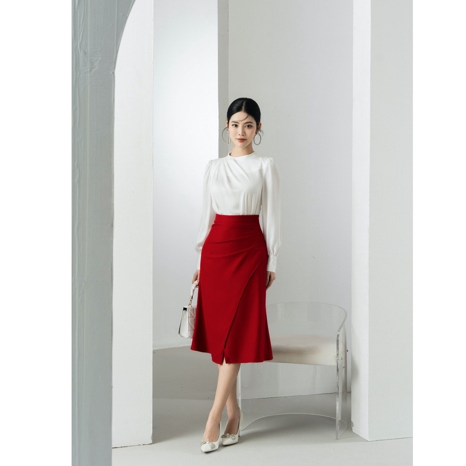 ￼Chân váy đuôi cá Nahi.vn H344 sẻ tà phía trước xu hướng thời trang công sở 2023