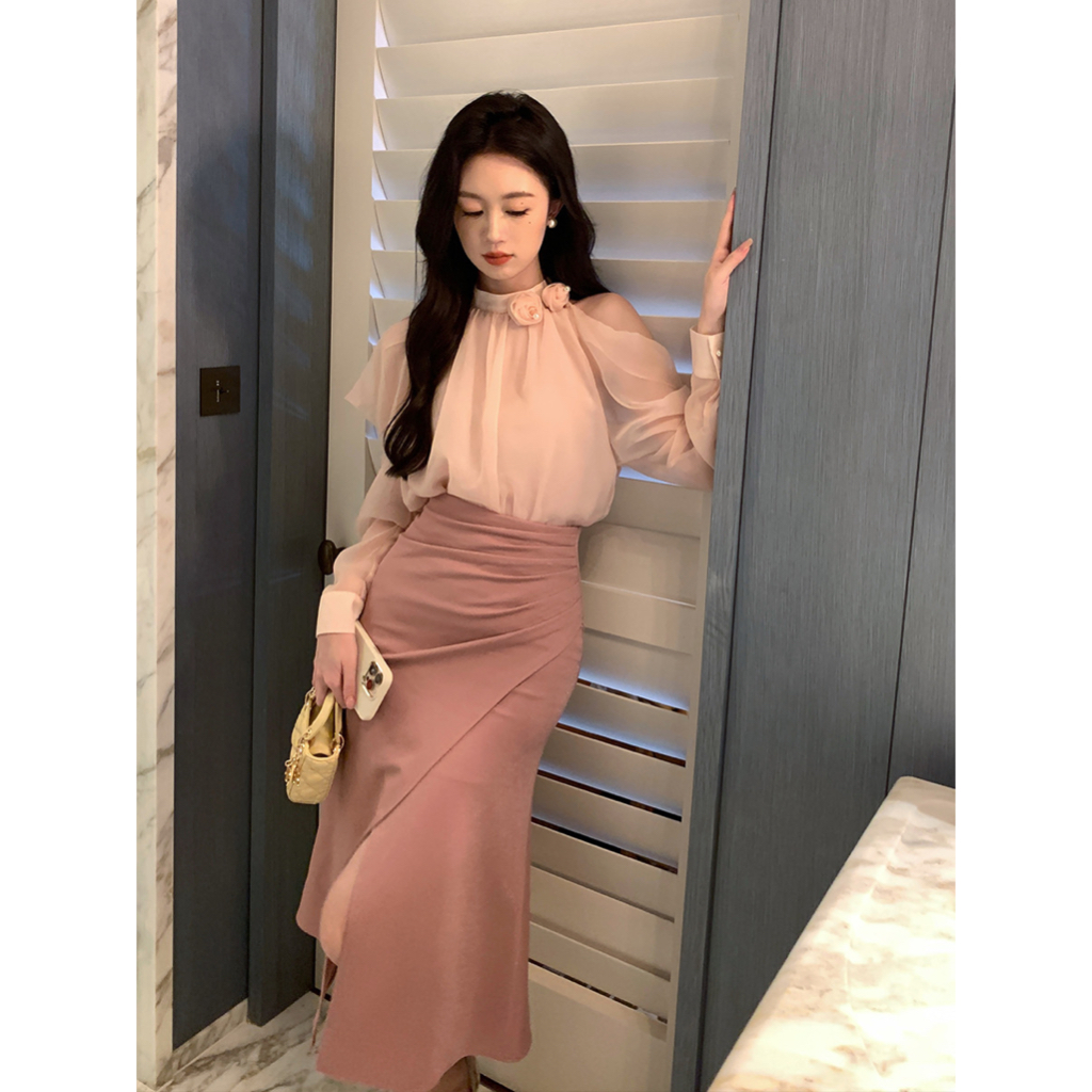 ￼Chân váy đuôi cá Nahi.vn H344 sẻ tà phía trước xu hướng thời trang công sở 2023