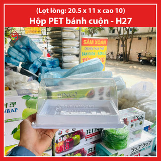 50 cái - hộp nắp vòm h27 đựng bánh cuộn