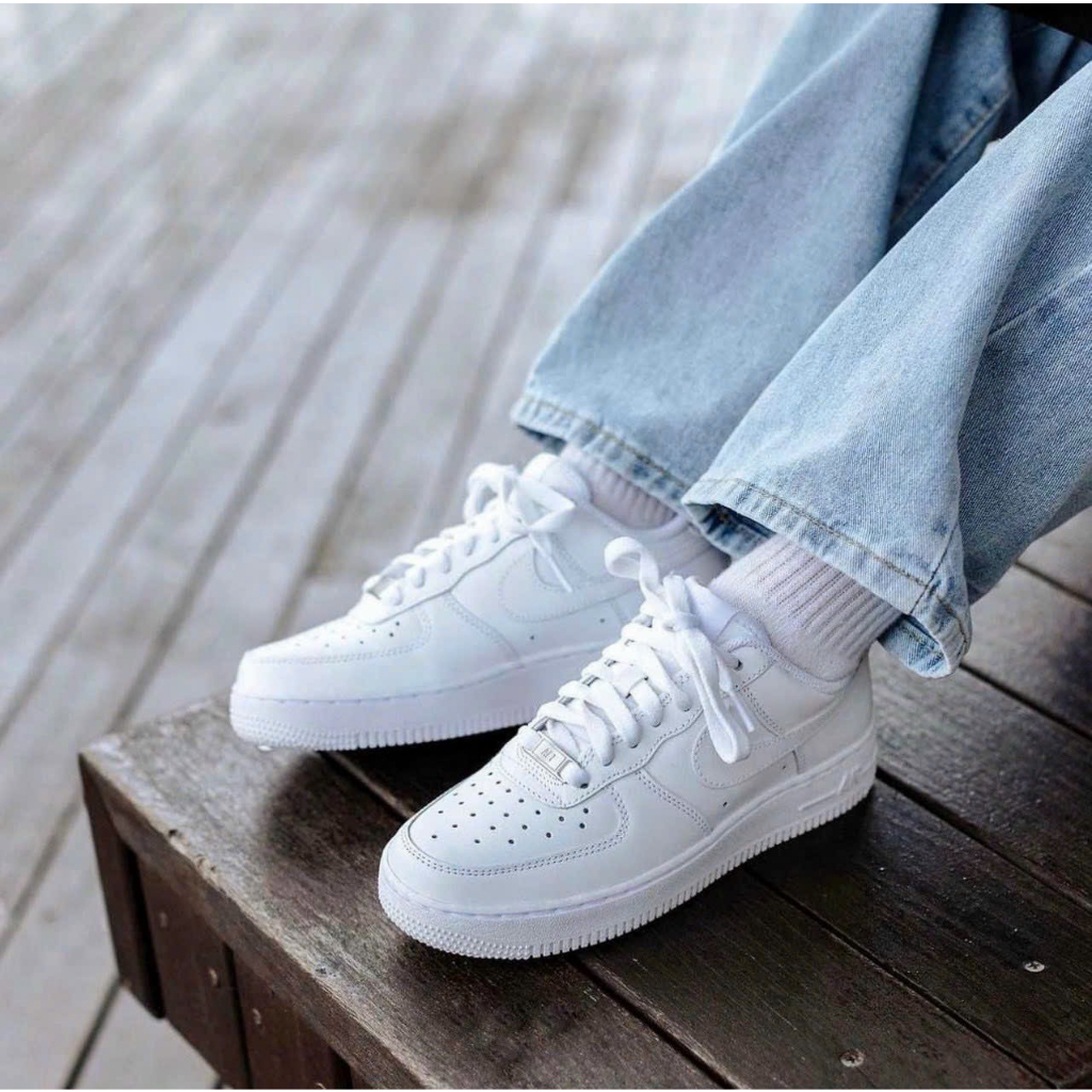 Giày AF1 trắng full classic cao cấp, giày Air force 1 trắng thể thao full box bảo vệ