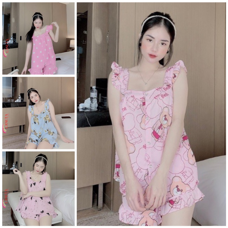 Đồ ngủ sexy nữ 2 dây pijama lụa bigsize cute mặc nhà dễ thương chất liệu mango cao cấp LANUTA