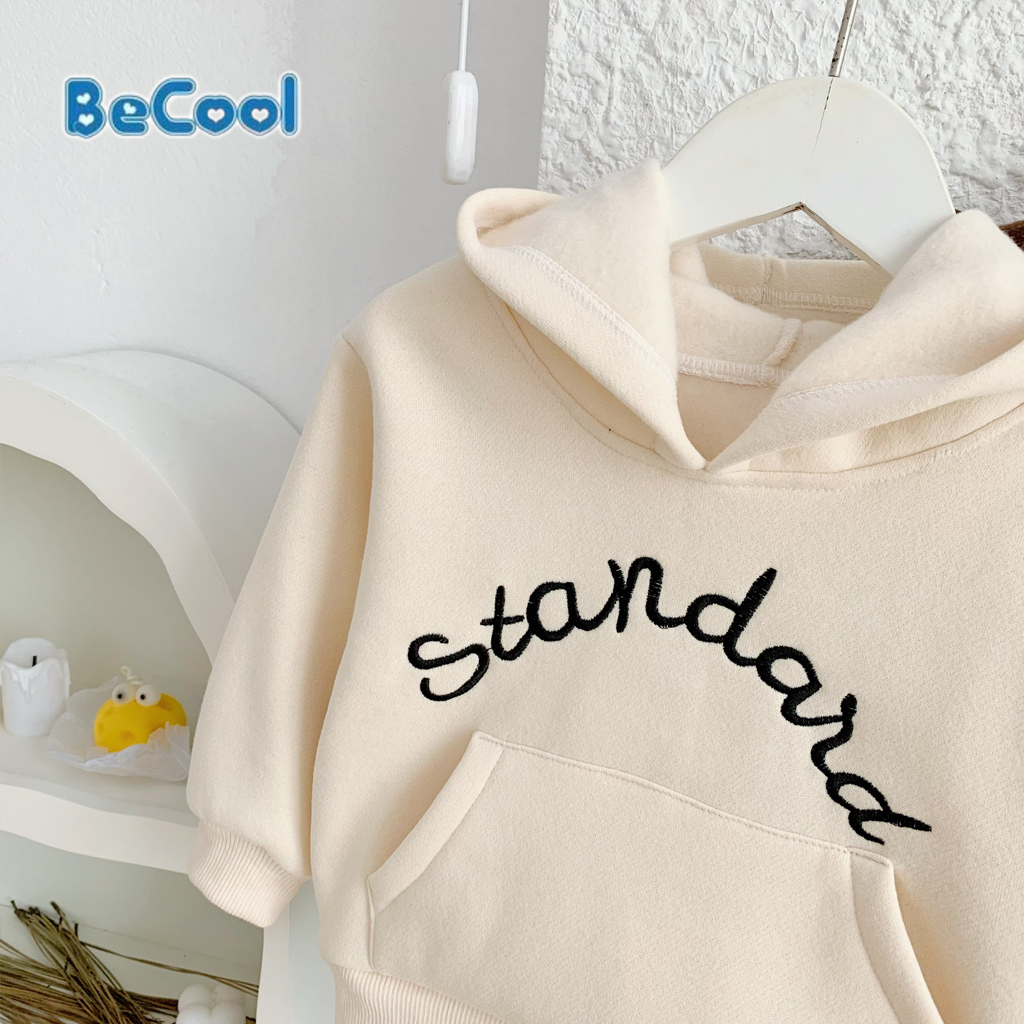 Áo Nỉ Hoodie Cho Bé Trai, Bé Gái Thêu Chữ STANDAR Chất Nỉ Bông Cao Cấp Từ 8-28kg - LEON KIDS