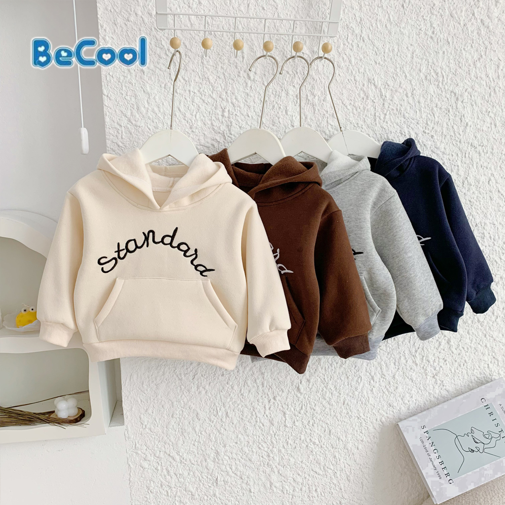 Áo Nỉ Hoodie Cho Bé Trai, Bé Gái Thêu Chữ STANDAR Chất Nỉ Bông Cao Cấp Từ 8-28kg - LEON KIDS