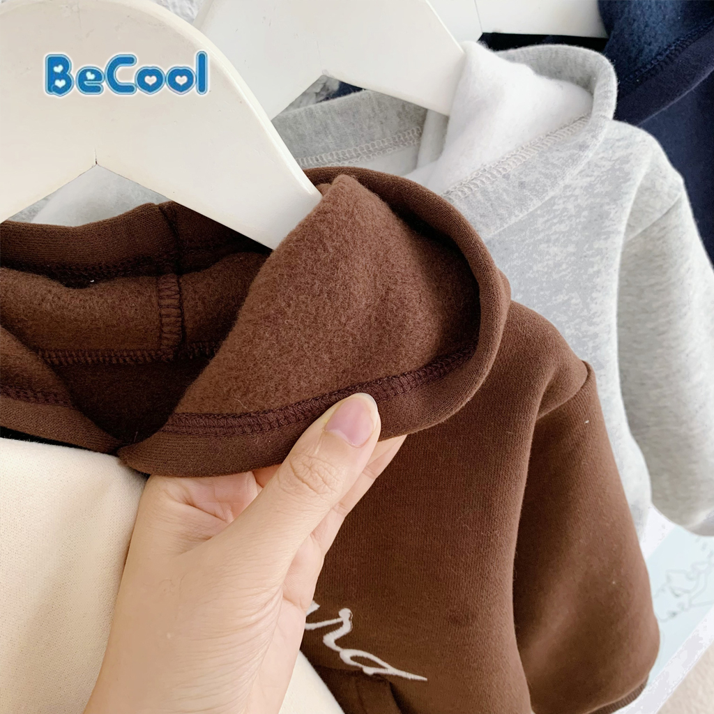 Áo Nỉ Hoodie Cho Bé Trai, Bé Gái Thêu Chữ STANDAR Chất Nỉ Bông Cao Cấp Từ 8-28kg - LEON KIDS