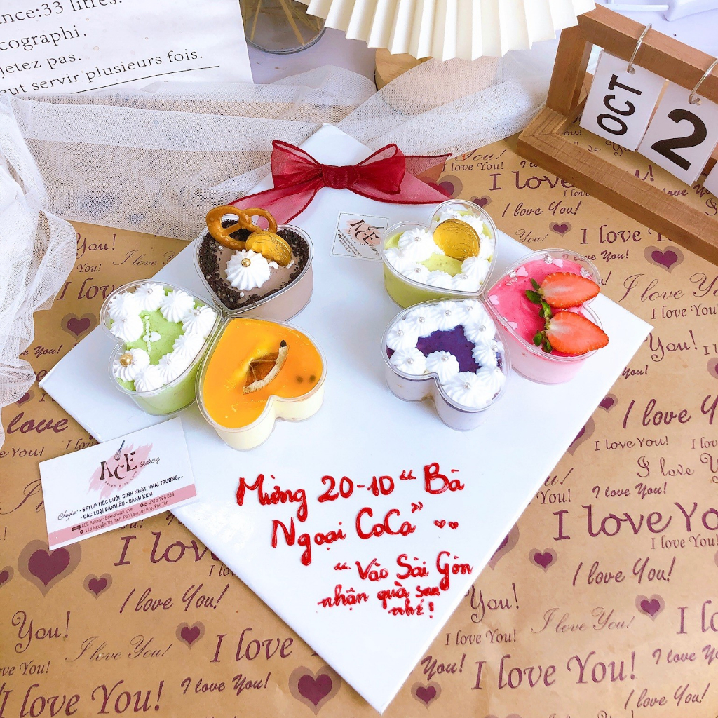 Ly trái tim đựng pana cotta, mousse, bánh kem, bánh tiệc 150ml