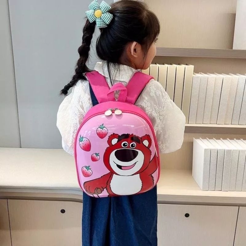 Ba lô Trứng cho Bé Mầm Non Đi Học Hình Gấu Dâu Lotso Chống Thấm Nước
