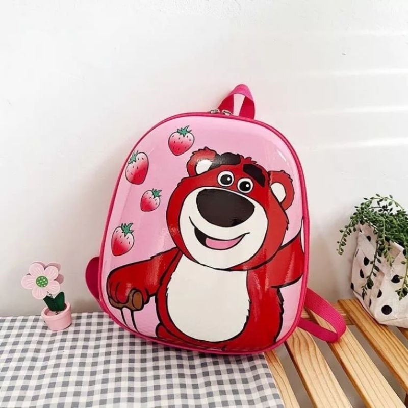 Ba lô Trứng cho Bé Mầm Non Đi Học Hình Gấu Dâu Lotso Chống Thấm Nước