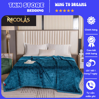 Chăn nỉ tuyết LAPIN NICOLAS siêu mềm mịn kích thước 2m3x2m , Mền lông thỏ chất liệu siêu ấm kèm túi sách mẫu mới 2023