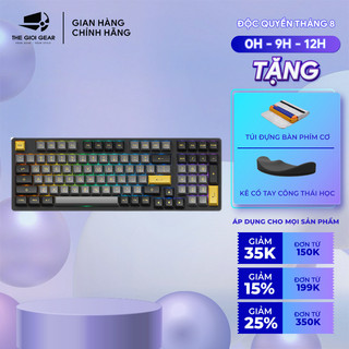 [MUA 1 TẶNG 1][Quà 200k+Hỏa Tốc] Bàn Phím Cơ Máy Tính Không Dây - AKKO 3098B Black Gold(Bluetooth 5.0 / Wireless 2.4Ghz)