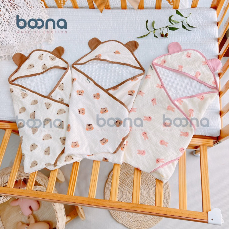🌿  Ủ XÔ THU ĐÔNG MUSLIN LÓT NHUNG HẠT BOONA CAO CẤP