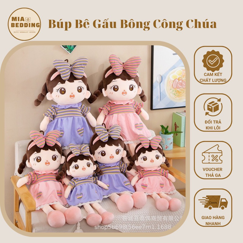 Gấu Bông Búp Bê Xinh, Búp Bê Vải Cho Bé Gái Hàng Nhập Khẩu Cao Cấp