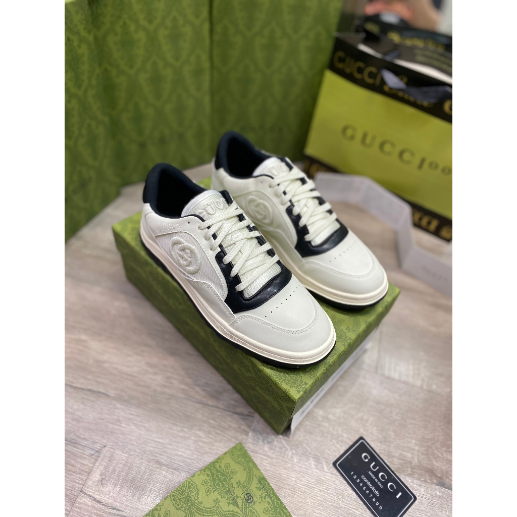 Giày Thể Thao Gucci MAC80 White Black, Giày Gucci MAC80 Trắng Đen Lai Aut Full Box + Bill