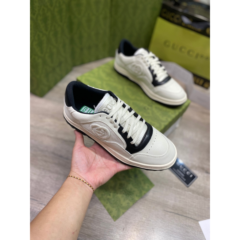 Giày Thể Thao Gucci MAC80 White Black, Giày Gucci MAC80 Trắng Đen Lai Aut Full Box + Bill