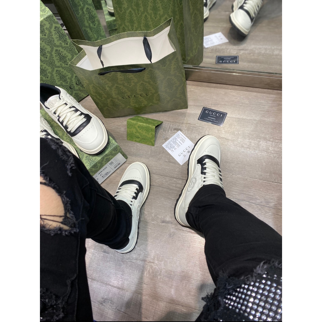 Giày Thể Thao Gucci MAC80 White Black, Giày Gucci MAC80 Trắng Đen Lai Aut Full Box + Bill