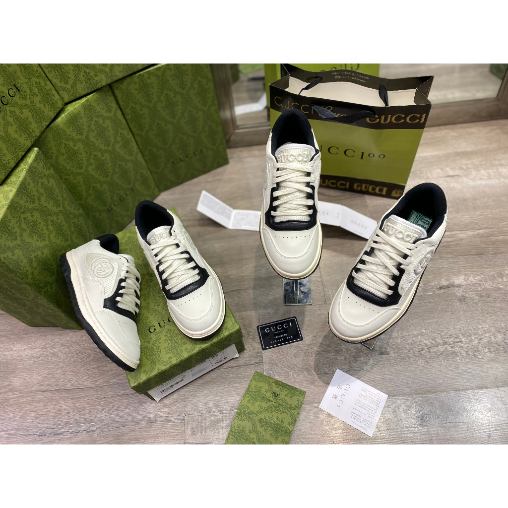 Giày Thể Thao Gucci MAC80 White Black, Giày Gucci MAC80 Trắng Đen Lai Aut Full Box + Bill
