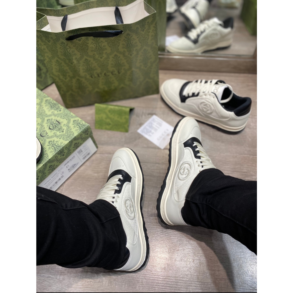 Giày Thể Thao Gucci MAC80 White Black, Giày Gucci MAC80 Trắng Đen Lai Aut Full Box + Bill