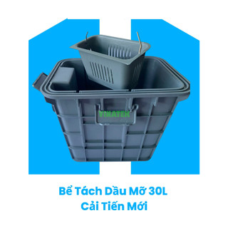 Bể tách dầu mỡ gia đình hàng mới vinatek 30l khoá lắp an toàn, bẫy mỡ thông minh vật liệu pe cao cấp
