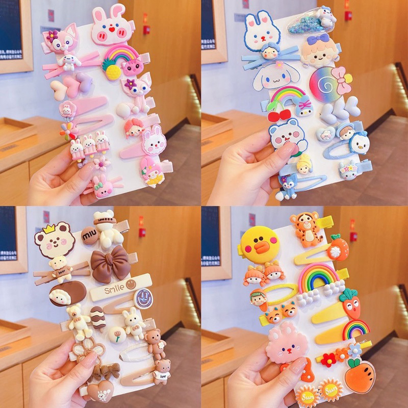 Set 14 Kẹp Tóc Cho Bé Gái Phong Cách Hàn Quốc Xinh Xắn Dễ Thương🌸free ship🌸
