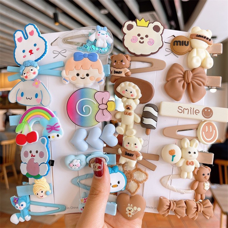 Set 14 Kẹp Tóc Cho Bé Gái Phong Cách Hàn Quốc Xinh Xắn Dễ Thương🌸free ship🌸