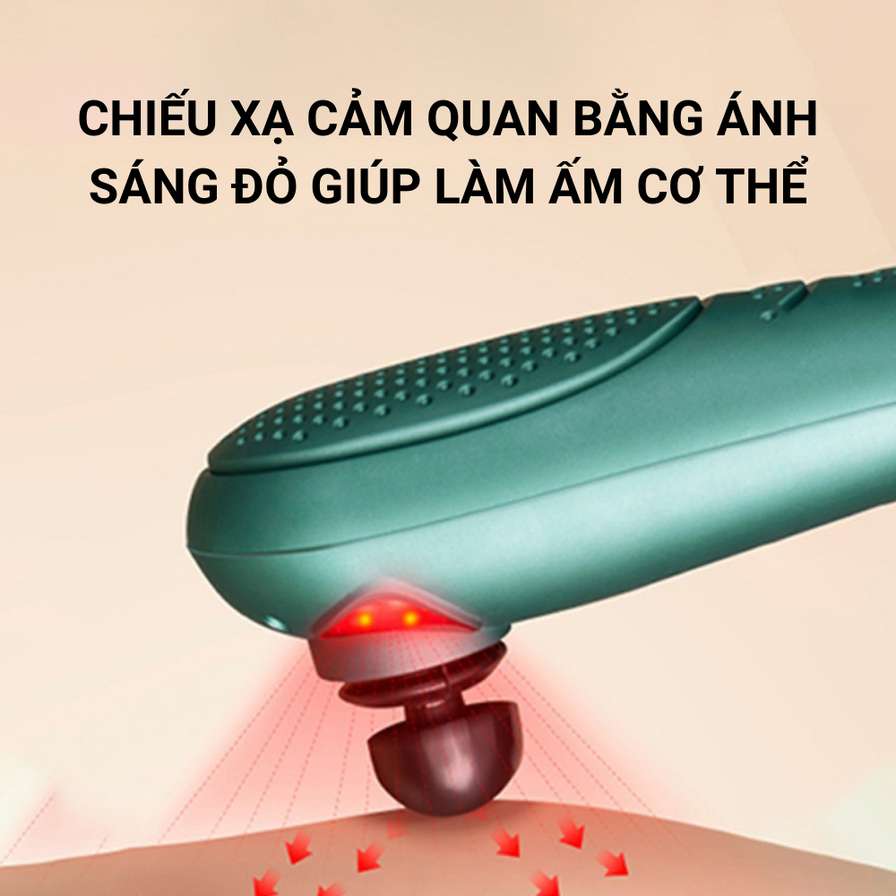 Máy massage cổ vai gáy, toàn thân cầm tay, mát xa chuyên sâu giảm đau, giảm căng thẳng mệt mỏi tặng kèm 6 đầu massage