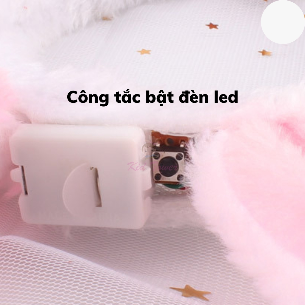 Bờm tai thỏ băng đô phát sáng chơi trung thu rước đèn cực xinh cho bé