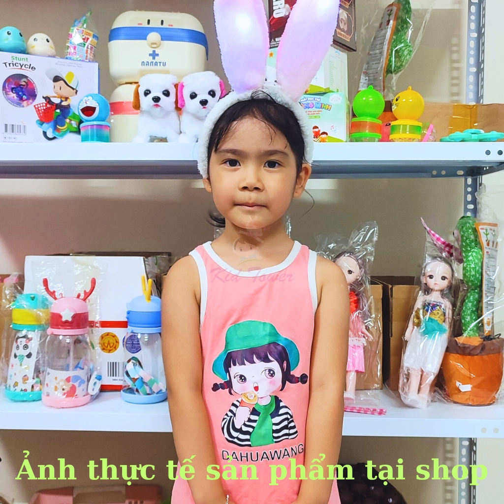 Bờm tai thỏ băng đô phát sáng chơi trung thu rước đèn cực xinh cho bé