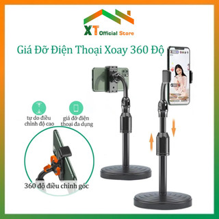 Giá Đỡ Kẹp Điện Thoại Xoay 360 Độ Livestream Xem TiKToK, nghe nhạc xem phim nhỏ gọn để bàn tiện lợi