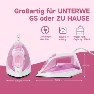 Bàn là hơi nước của đức công suất 1800w màu trắng ,hồng.