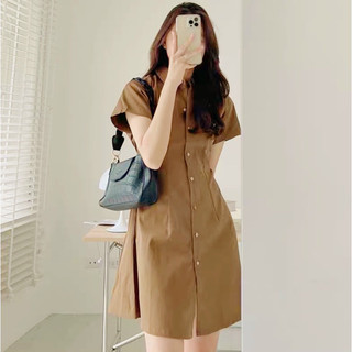 Đầm sơ mi basic 2 màu (kèm hình thật)