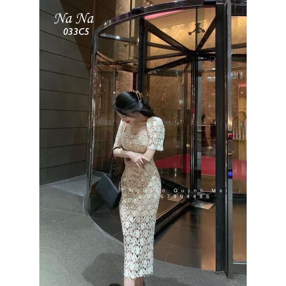 ĐẦM MIDI REN CỔ U