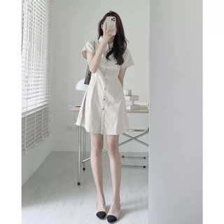 Đầm sơ mi basic 2 màu (kèm hình thật)