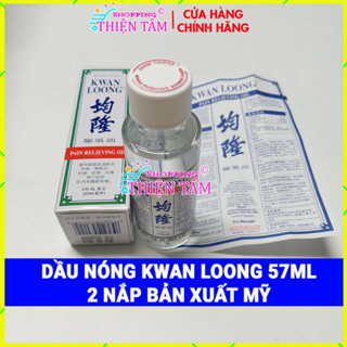 Dầu Nóng Kwan Loong Oil Quân Long 2 Nắp Mỹ 57ml nước trắng Sing xuất usa