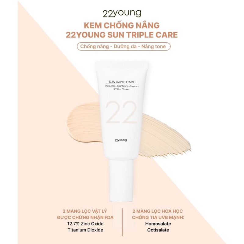 Kem chống nắng dưỡng trắng nâng tông 22 YOUNG