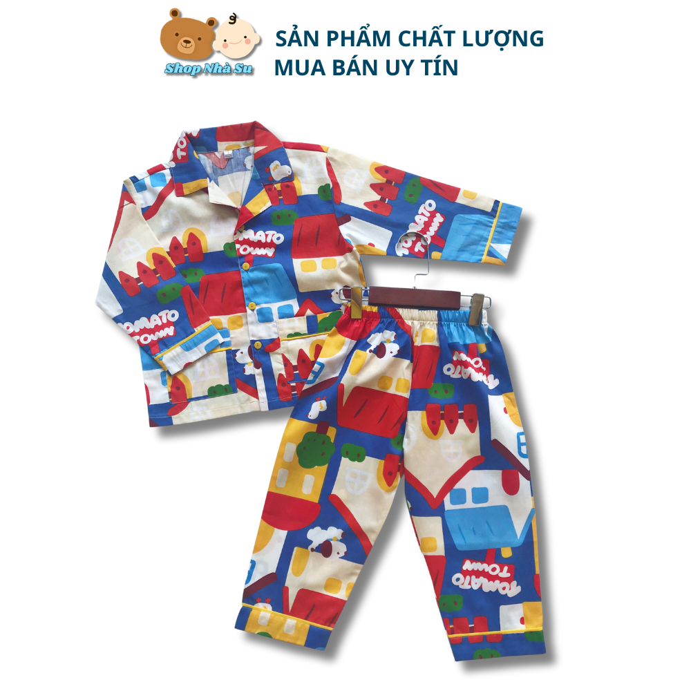 Pijama cho bé chất liệu Thô cotton mịn đẹp hút mồ hôi size bé lớn 1-9 tuổi 10-40kg nhiều mẫu