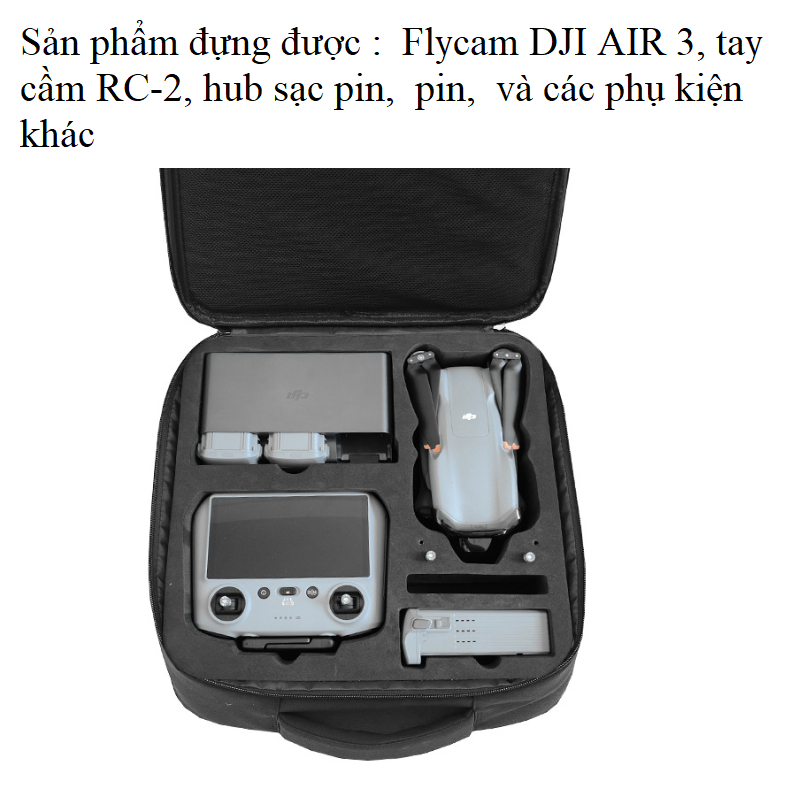 Túi đựng flycam DJI AIR3 (air 3) và phụ kiện - túi đựng có xốp cứng chống sốc - phụ kiện Flycam (drone)