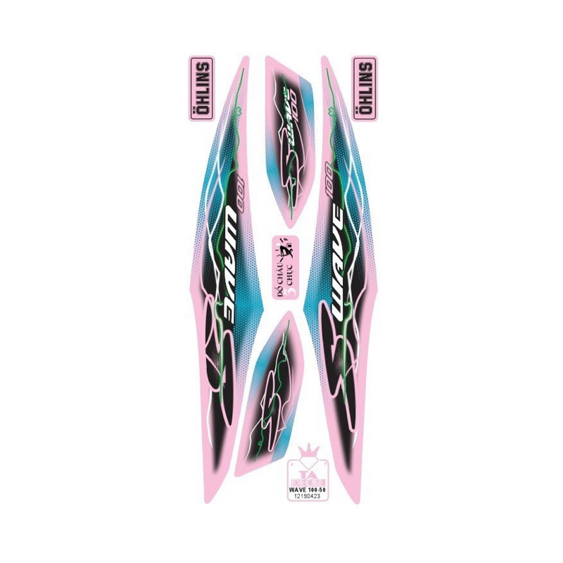 Tem rời xe Wave S 100 và 50cc tia sét,tem 4 lớp chống nước