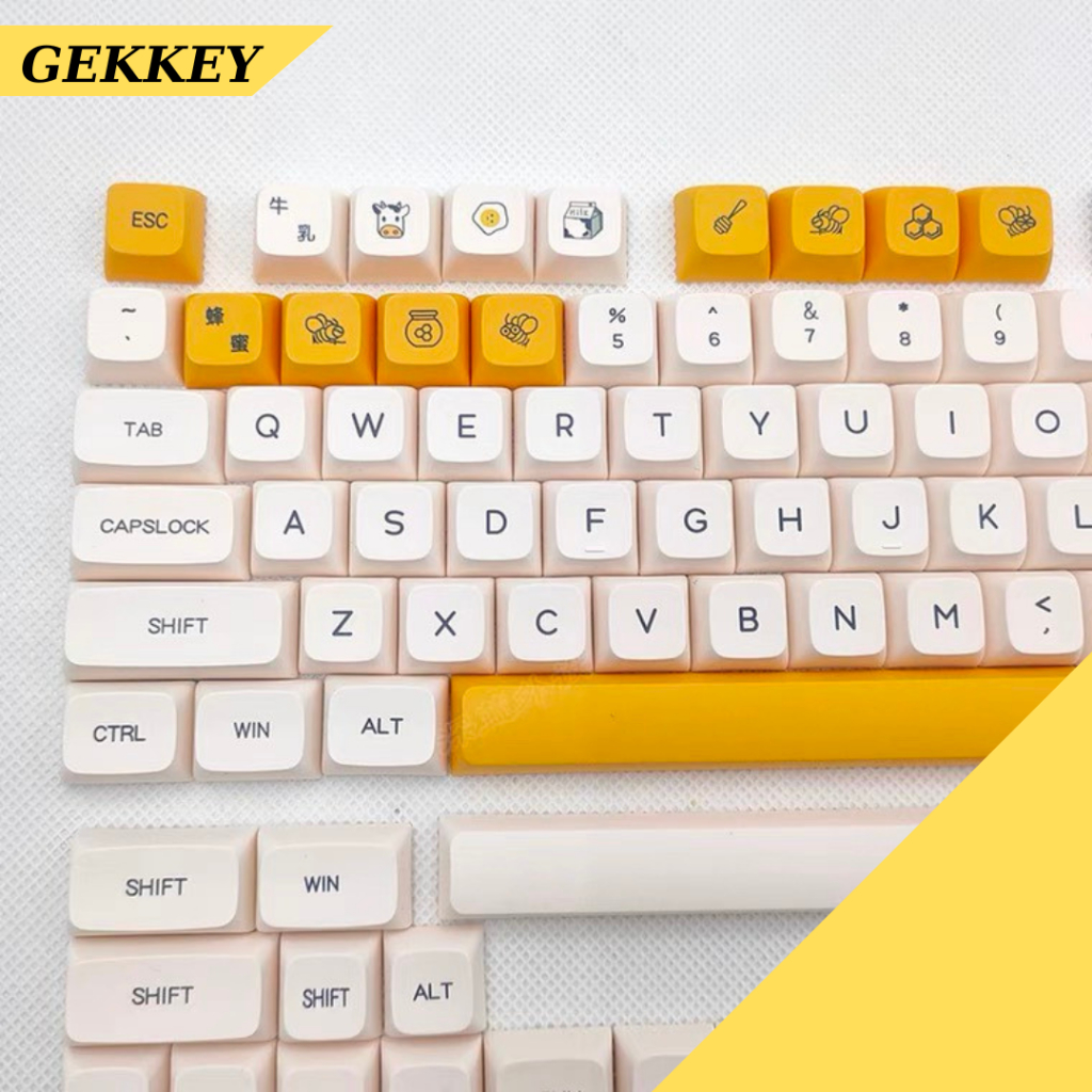 Keycap XDA Honey Bee & Milk chất liệu nhựa PBT 140 nút.