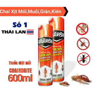 Bình xịt côn trùng (mối, kiến, dán,…) Chaindrite Thái Lan 600ml