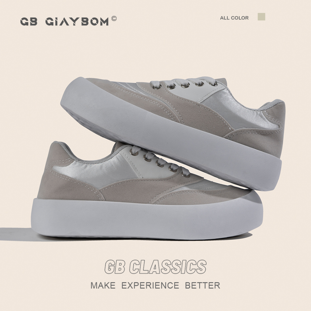 Giày Sneaker Nữ Đế Bằng Êm Nhẹ giayBOM L1210 [ HÀNG LỖI - VUI LÒNG ĐỌC KĨ MÔ TẢ ]