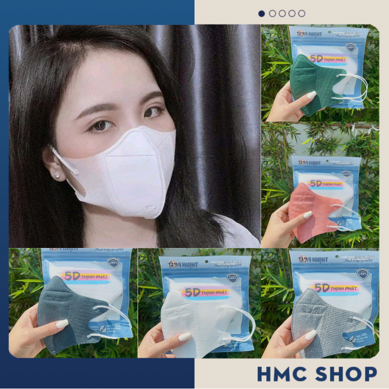 Khẩu trang 5d thịnh phát khẩu trang y tế 3 lớp kháng khuẩn HMC