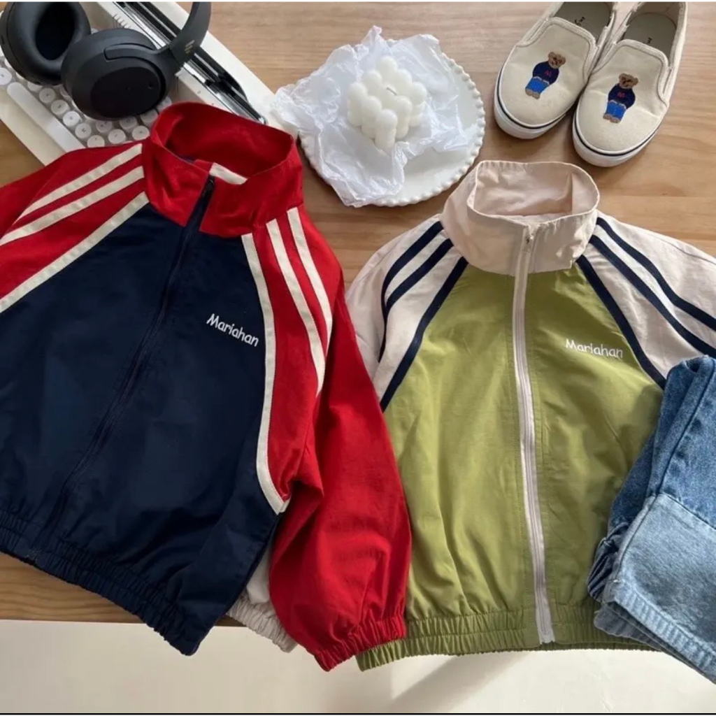 ÁO KHOÁC GIÓ THỂ THAO MARIAHAN ĐỎ CHO BÉ TRAI BÉ GÁI 9-18Kgg