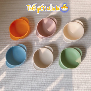Bát ăn dặm silicone bí ngô Bar rot có đế hít